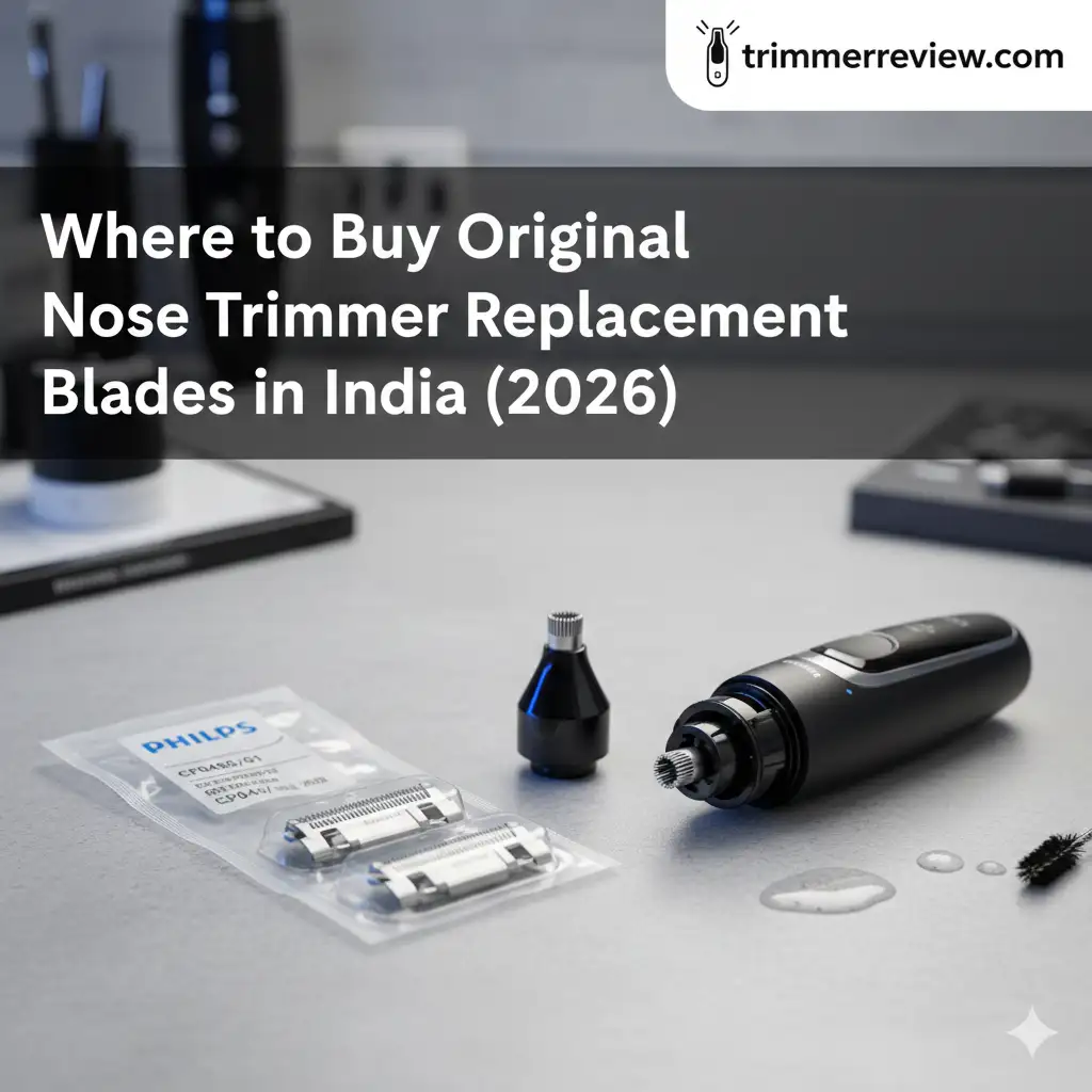 Where to buy original Philips nose trimmer replacement blades in India 2026 guide by trimmerreview.com