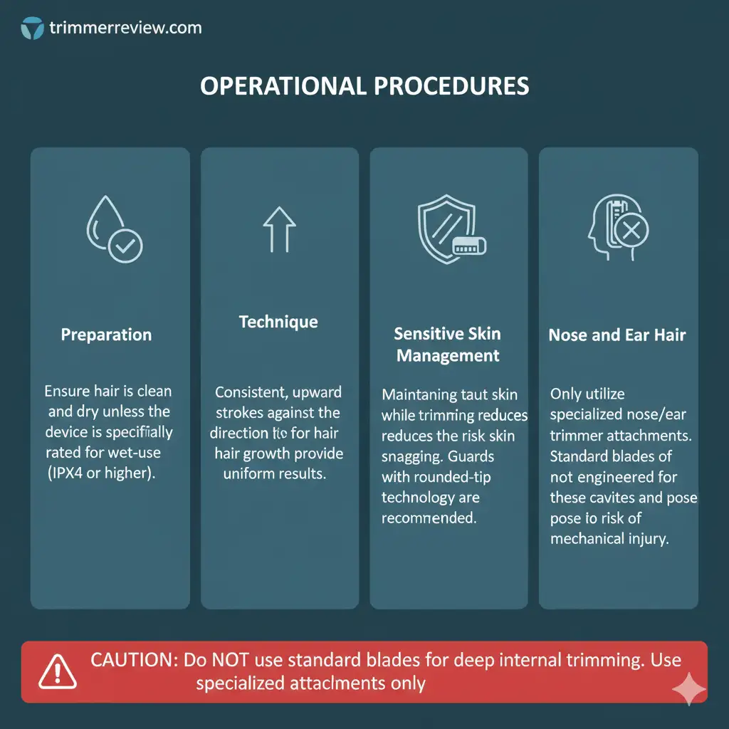 Professional application of mechanical clipper oil to the cutting teeth of a grooming device.
