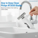 Step-by-step process of How to Deep Clean Philips NT3650 Blades using water and brush