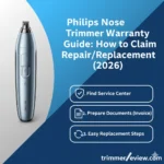 Infographic for Philips nose trimmer warranty guide and claim process 2026