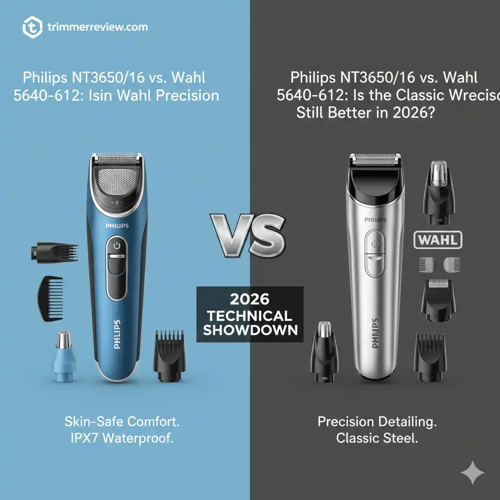 Philips NT3650/16 vs. Wahl 5640-612 technical comparison infographic