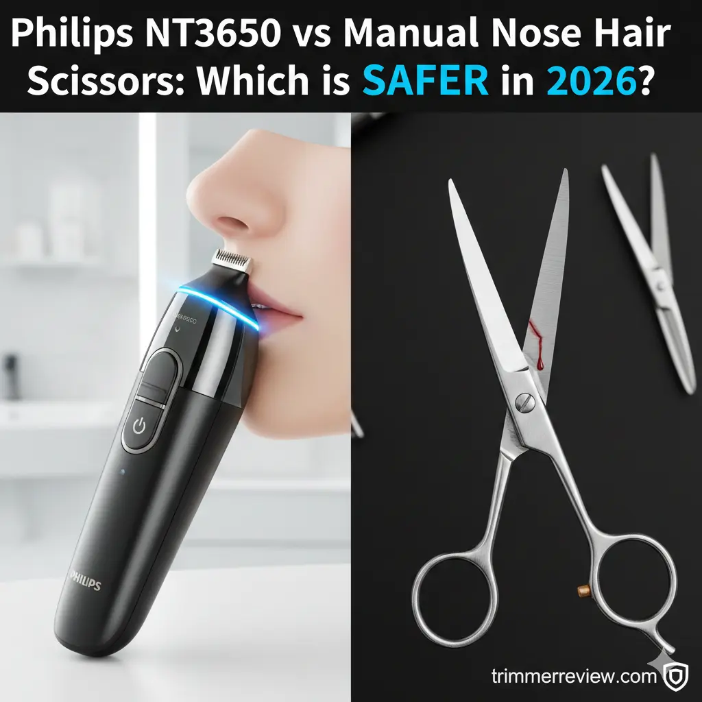 Philips NT3650 vs Manual Nose Hair Scissors