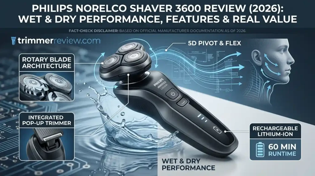 Philips Norelco Shaver 3600 Review - Technical Diagram.