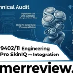 Philips XP9402/11 SkinIQ Pro sensor array and Triple Action Lift & Cut kinematics logic diagram for 2026 technical audit.
