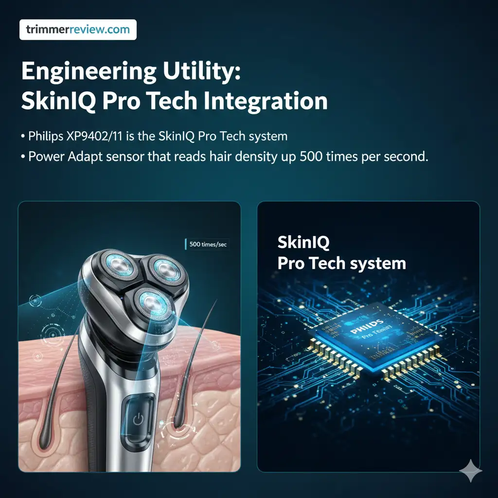 Philips XP9402/11 SkinIQ Pro Tech system with Power Adapt sensor detecting hair density up to 500 times per second
