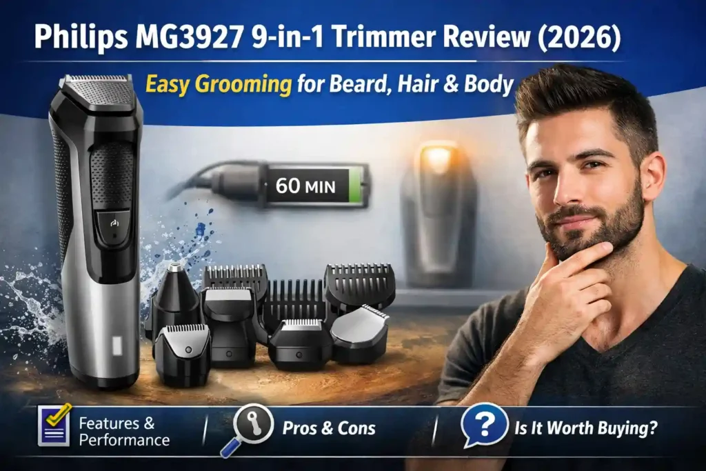 Philips MG3927 9-in-1 trimmer with attachments for beard hair and body grooming 2026