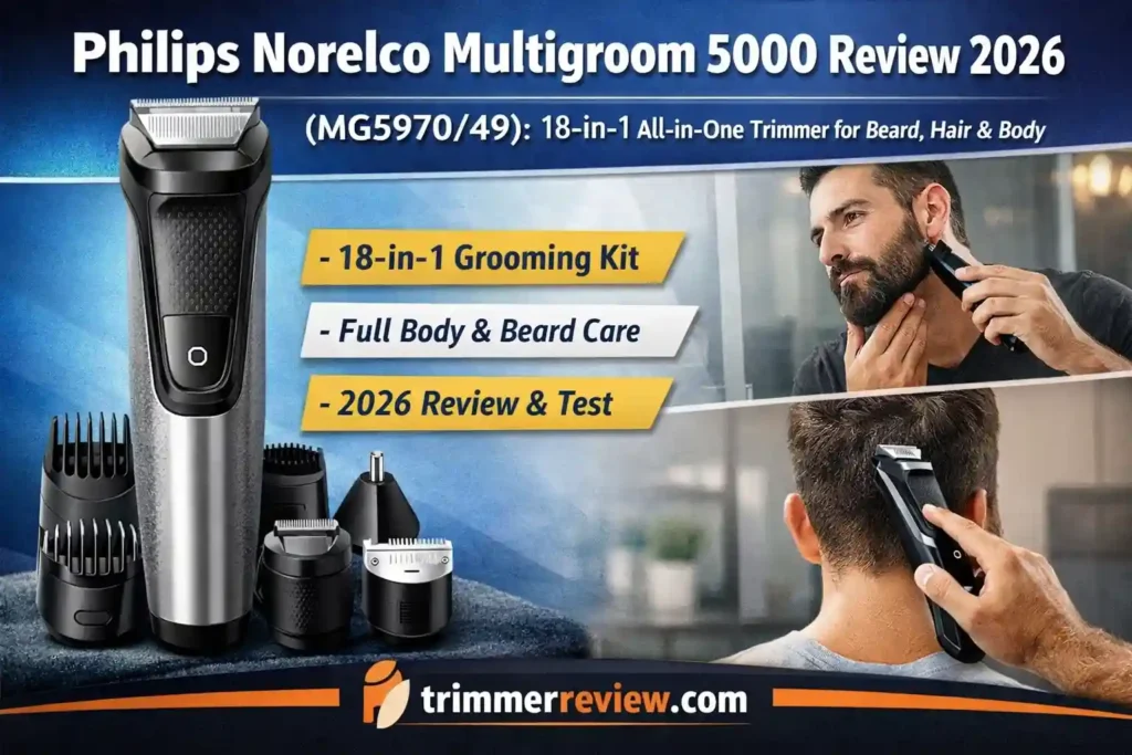 Philips Norelco Multigroom 5000 review 2026 trimmer with 18-in-1 attachments for beard hair and body grooming